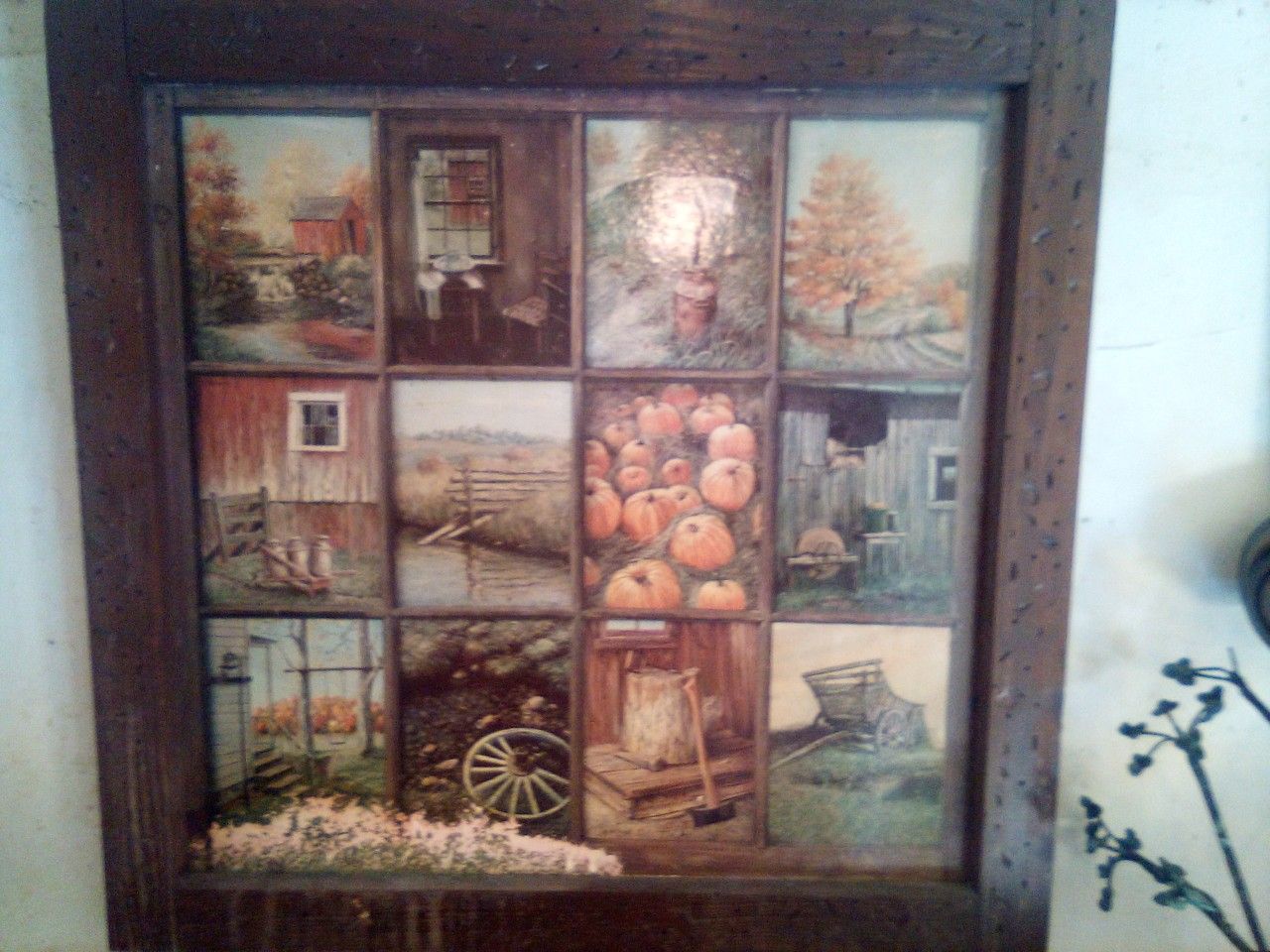 Antique Handmade Wood Frame Painting