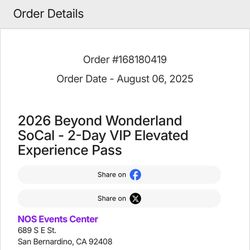 2026 Beyond Wonderland SoCal - 2-Day VIP Elevated Experience Pass 