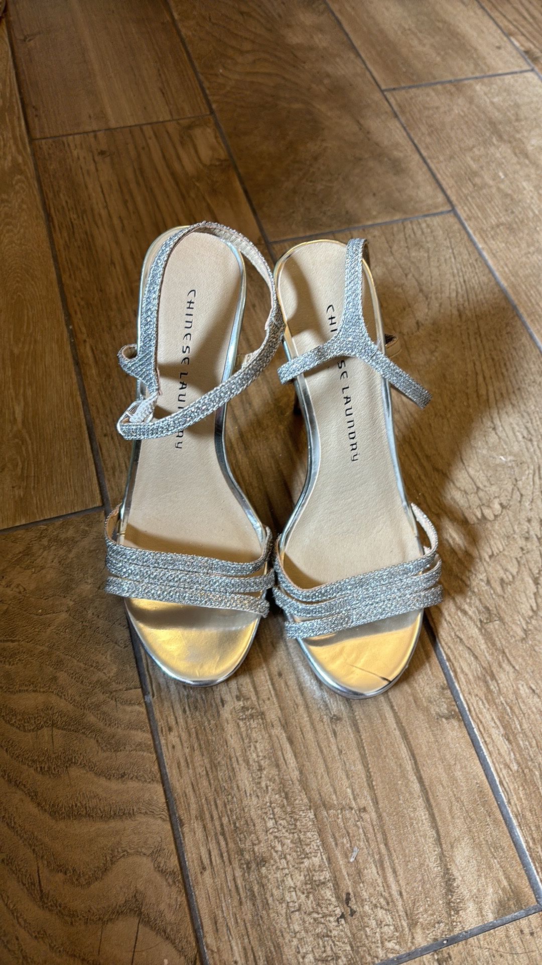 Chinese laundry Silver Sparkling Heels