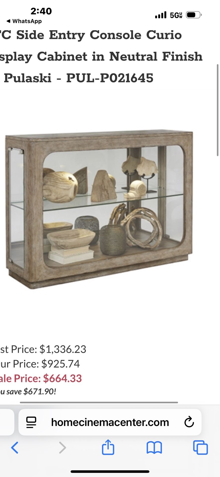 Curio Display Cabinet