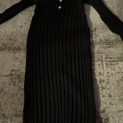 Long Black sleeve sweater dress