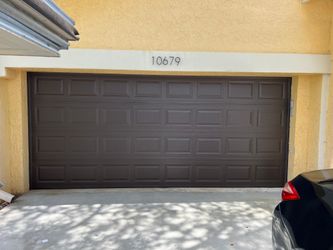 New Dark Brown Garage Door 16x7 + FREE Install (Short / Long Panel)