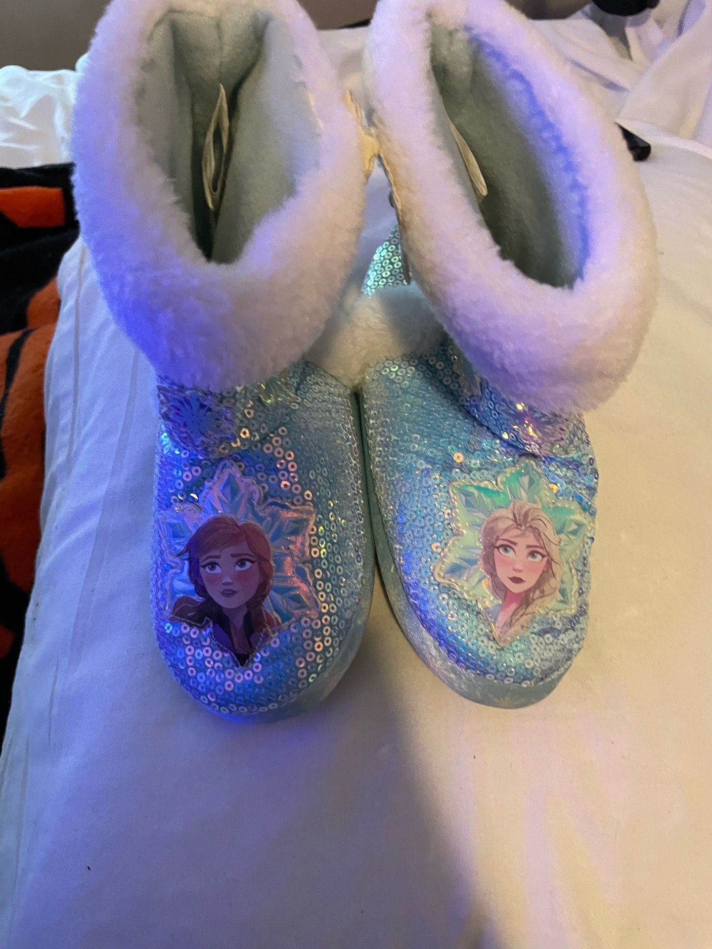 Frozen 2 II Sequin Slipper Bootie Children's Toddler Faux Fur-Trimmed