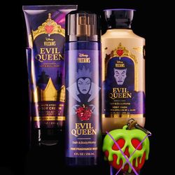 Limited Edition! ©️Disney Villains BATH & BODY WORKS💜🪞🍎👑 EVIL QUEEN 👑🍎🪞💜4-pc set