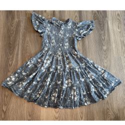 Polo Ralph Lauren Floral Print Smocked Tiered Cotton Dress Girls M8-10 Msrp $79