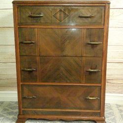  Art Deco - Tall Shabby Chic Looking Solid Wood Chest - Delivered