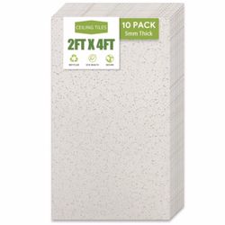 10 Pack 2x4 Drop Ceiling Tiles Waterproof PVC Panels