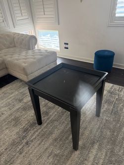 Black Wood End Table