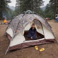 New In Box 2 To 3 Person EZ Popup Pup Up Camping Tent Sets Up In Minutes With Ground Stakes And Ropes 