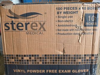 Sterex Vinyl Powder Free Exam Disposable Gloves M