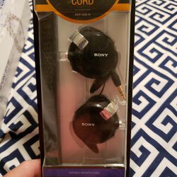 Sony MDR-Q68LW Stereo Headphones Retractable Cord