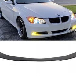 Fits 06-13 BMW E90 E92 3 Series PU Unpainted Black Front Bumper Lip Spoiler