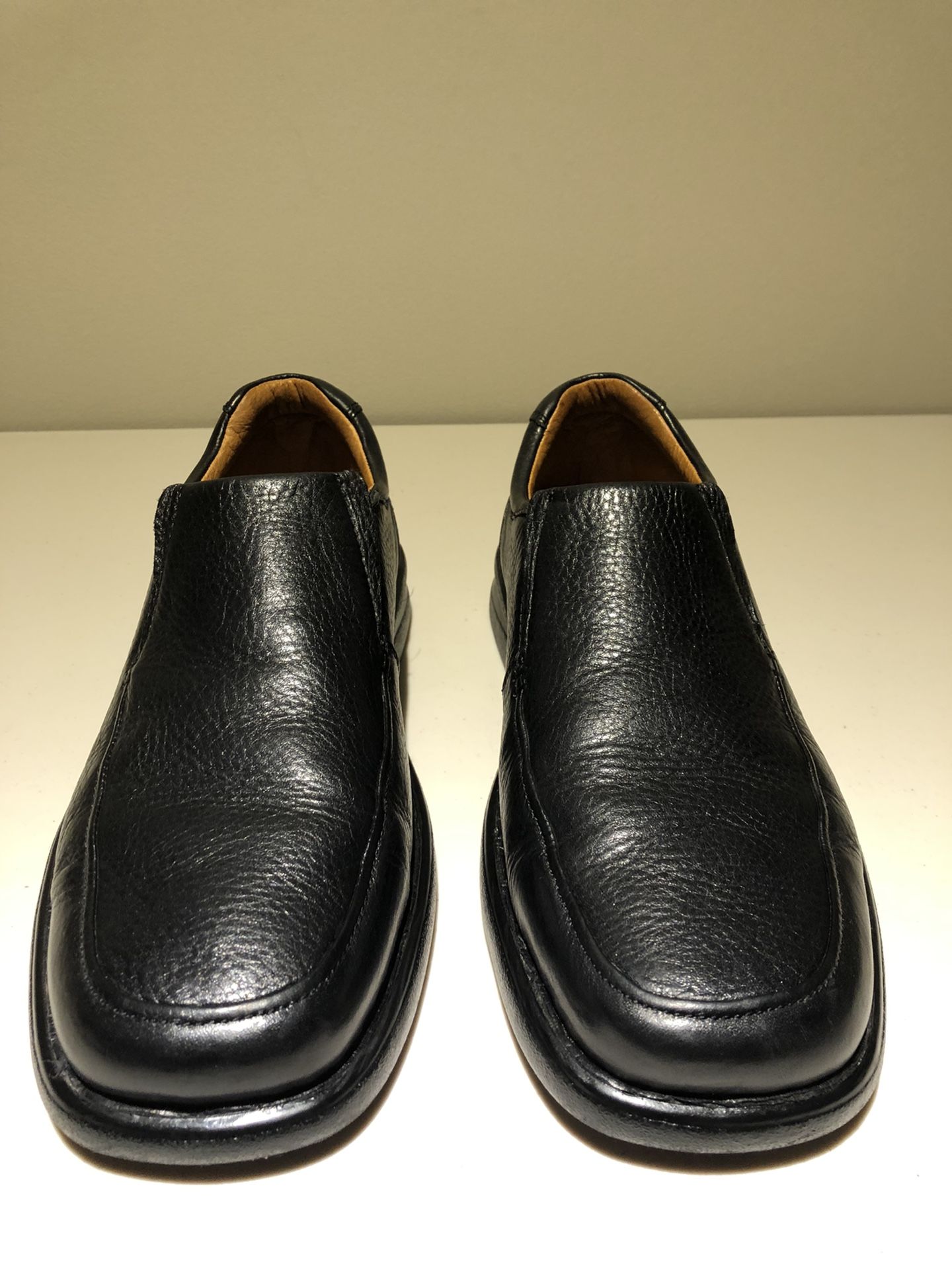 Black Leather Casual Slip On Shoe