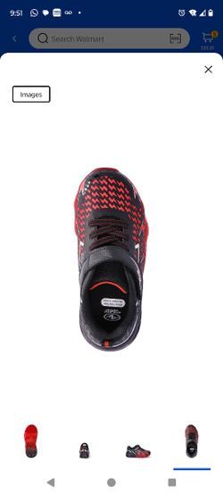 Black and Red Tennis Shoes With Lights- Size 4-boys