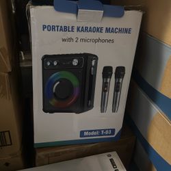 Portable Karaoke Machine With 2 Microphones 