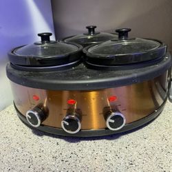 Triple Slow Cooker Buffet Server – 3 x 1.5 QT Pots