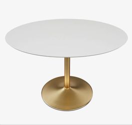 Eulema Oval Metal Base Dining Table
