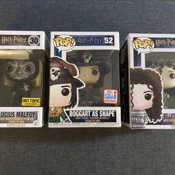 Lucius Malfoy, Boggart As Snape, Bellatrix Lestrange Funko Pops