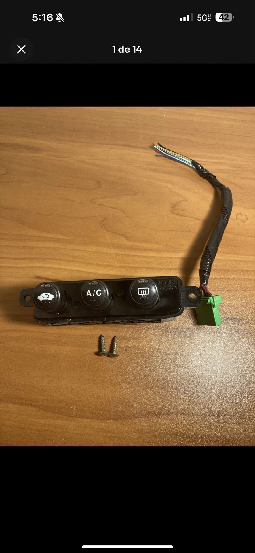 01-05 2001-2005 Honda Civic Dash A/C Climate Defrost Temperature Control Buttons