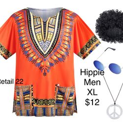 Hippie 60s 70s Costume Men XL Themed Party Woodstock Halloween