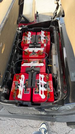 One-year-old golf cart batteries   Perfect shape.