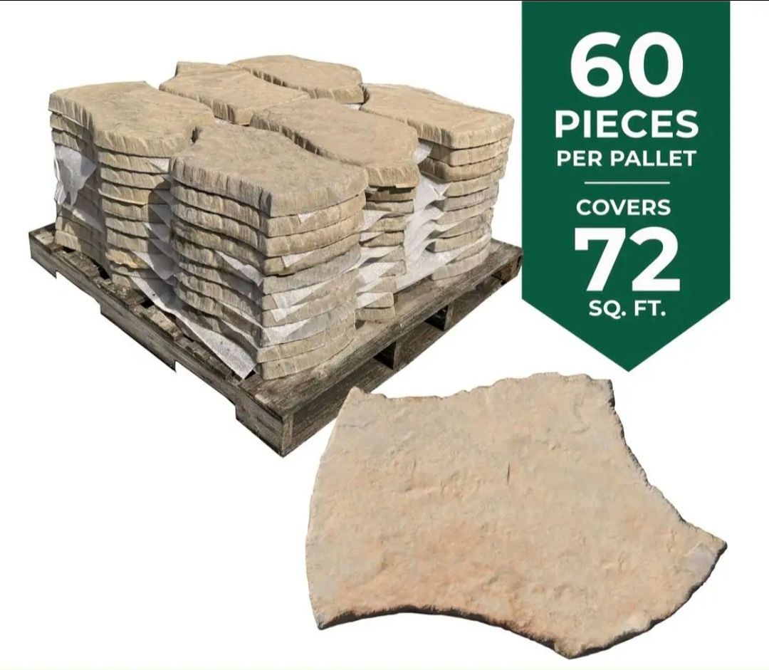Berkshire 13 in. x 19 in. Tan Variegated Irregular Paver Kit 120-Pieces