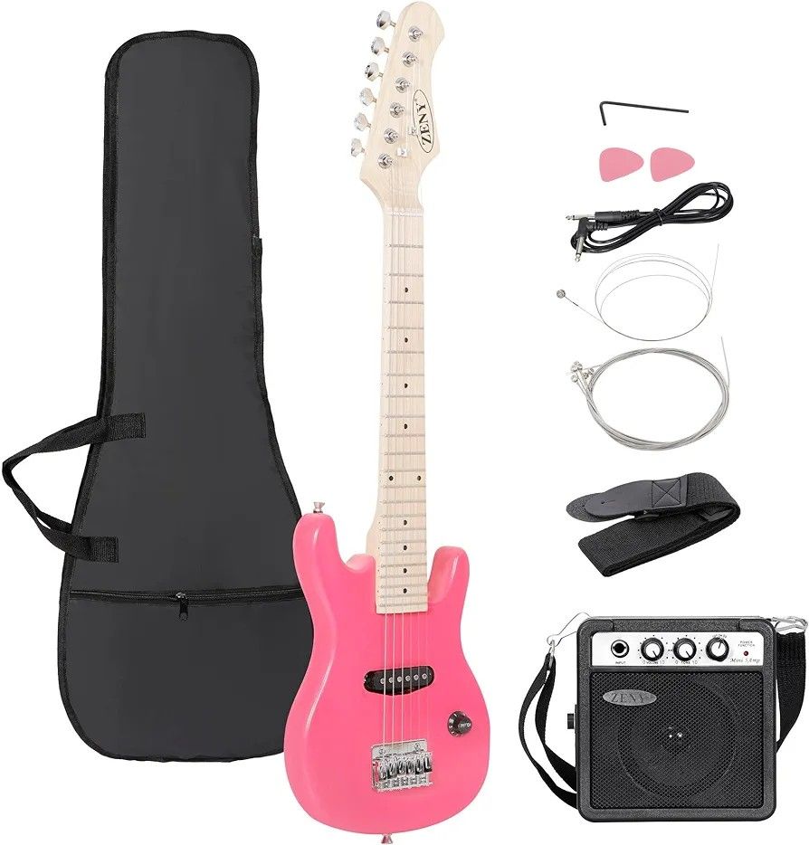 Electric Guitar Kids 30" Guitar With Amp + Case + Strap

