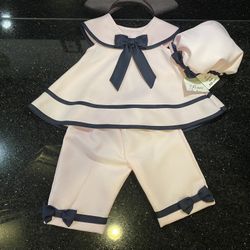 Rare Edition Infant 3 Piece Pink Outfit Size 6-9 Months