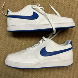 NIKE Court Vision Men’s Sneakers Shoes 12 White/Royal Blue