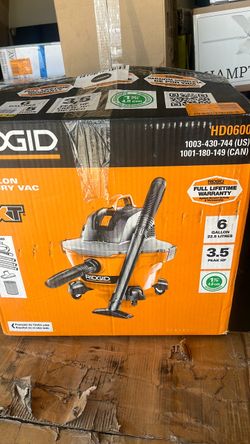 RIDGID 6 Gallon 3.5 HP Wet/Dry Vac