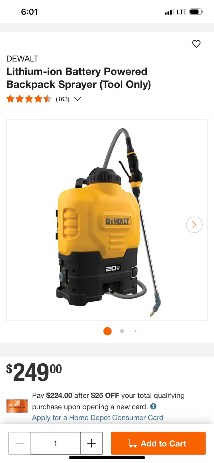 Lithium-ion Battery Powered Backpack Sprayer (Tool Only)