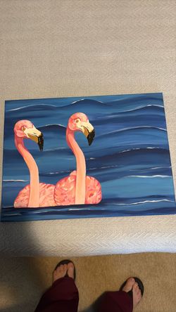 Flamingo Acrylic Painting on Canvas