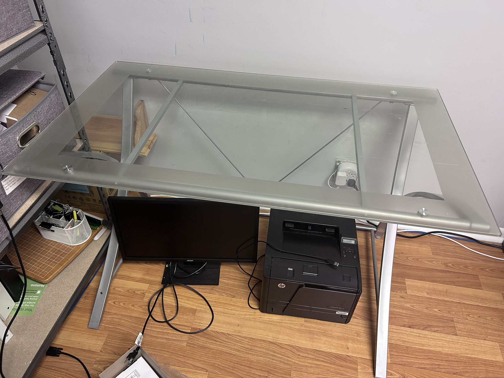 Tempered Glass Top Modern Desk