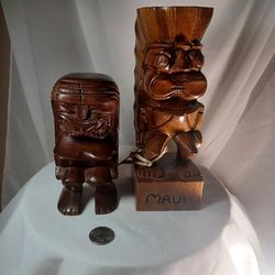 Hawaiian Handcarved Wood Statues