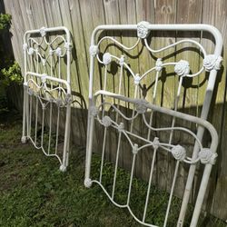 French Country Style White Cast Iron Bed Frames 