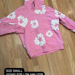 Pink Denim Tear Hoodie 