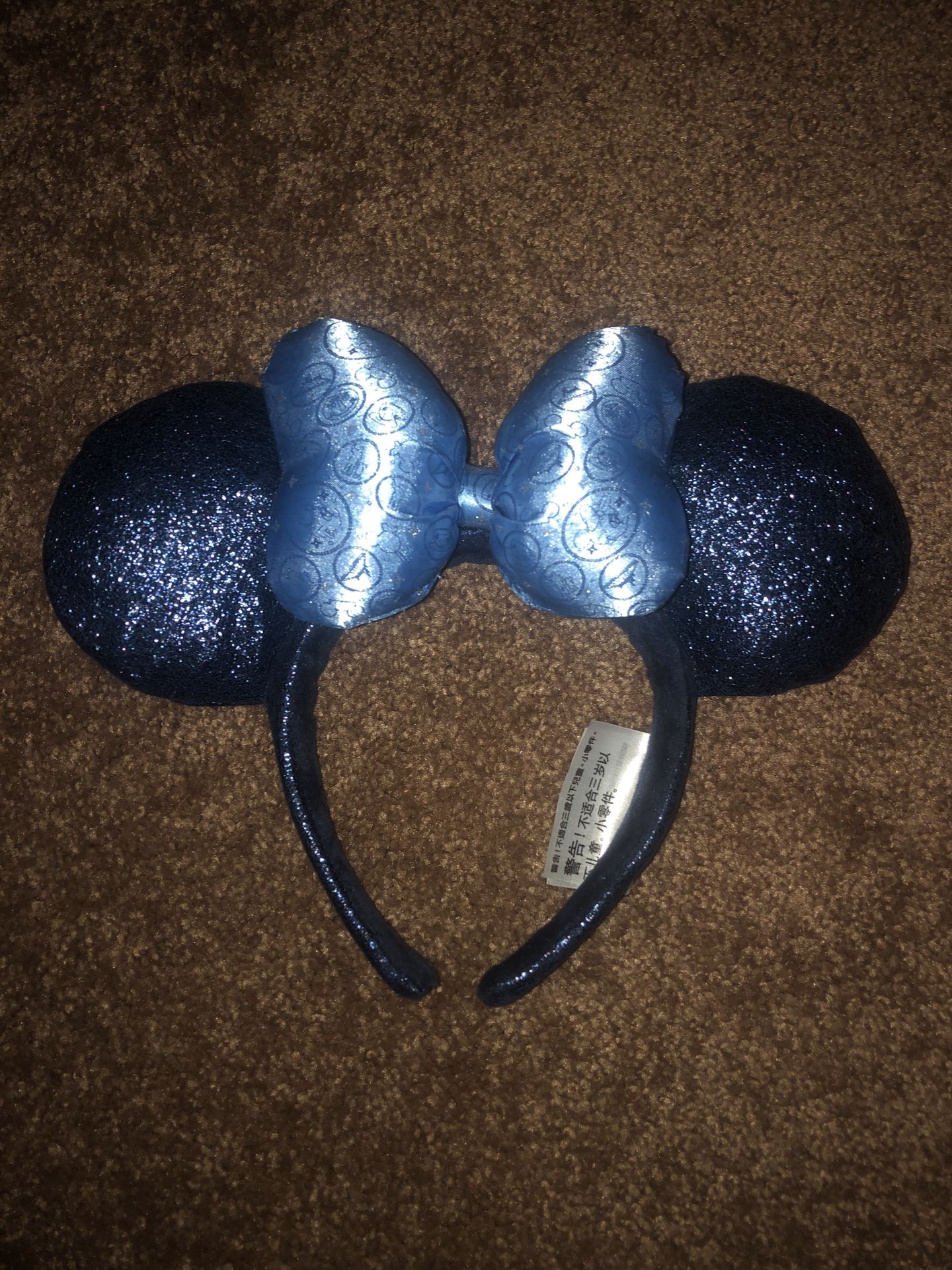 Disney Park Minnie Mouse Blue Bow Sparkle 2018 Headband Ears