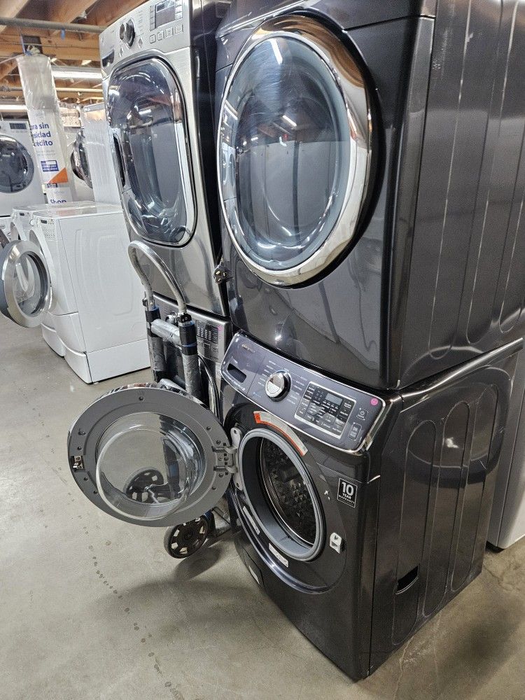 BLOW OUT SALE WAREHOUSE FULL NICE CERTIFIED GENTLY USED REFURBISHED RECONDITIONED WASHER DRYER REFRIGERATORS STOVE OVEN STACKABLE FREE WARRANTY