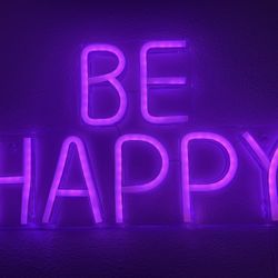 LED Light Be Happy Sign