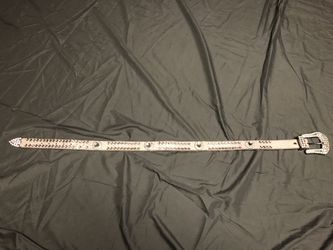 Rhinestone Leather Belt