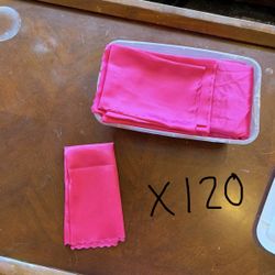 120 Hot Pink Satin Dinner Napkins Wedding Event 