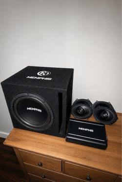 Premium MEMPHIS Enclosed Subwoofer + Amp + 4 Speakers