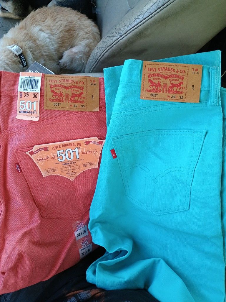 Two Pairs Of Button Fly 501 Levi's