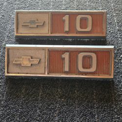 Vintage Chevrolet C10 truck fender emblems