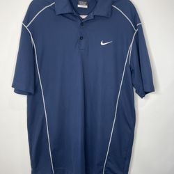 Nike Golf Men’s Dark Blue Dri Fit Short Polo Size XL