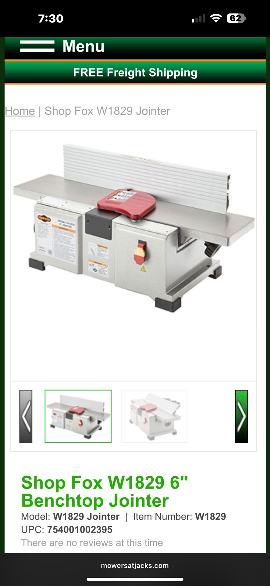 Shop Fox Jointer Bench Top 