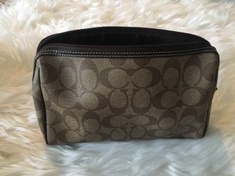 Authentic Brown Coach Cosmetic Bag