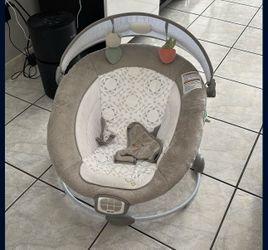 Ingenuity InLighten Baby Bouncer Seat with Light Up-Toy Bar and Bear Tummy Time Pillow Mat - Nate, Newborn and up