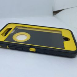 For iPhone 6 iPhone 7/8 iPhone SE Yellow With Black Full Cover Case With Built In Screen Protector 