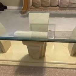 Glass Centerpiece Table – + Elegant 3-Piece Living Room Set FREE